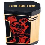 God of Fire “Never Back Down” in Red on Black Lighter