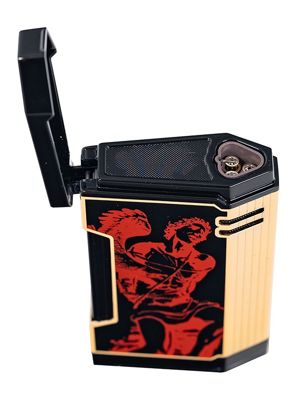 God of Fire “Never Back Down” in Red on Black Lighter