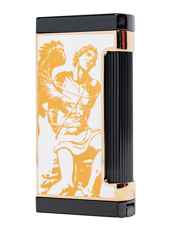 God of Fire “Never Back Down” Ultimo X in Gold on White Lighter