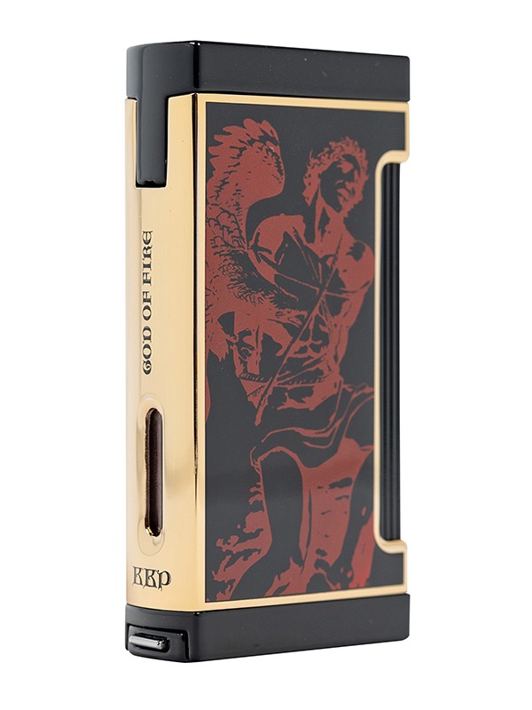 God of Fire “Never Back Down” Ultimo X in Red on Black Lighter