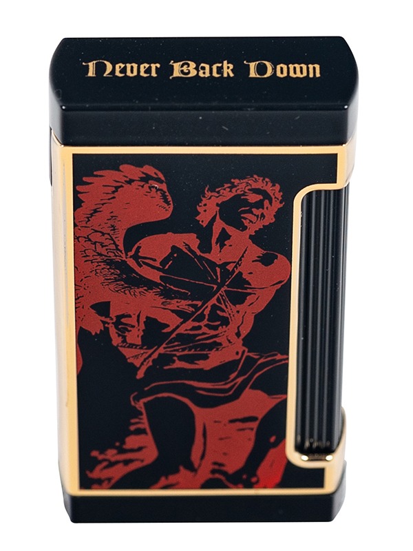 God of Fire “Never Back Down” Ultimo X in Red on Black Lighter