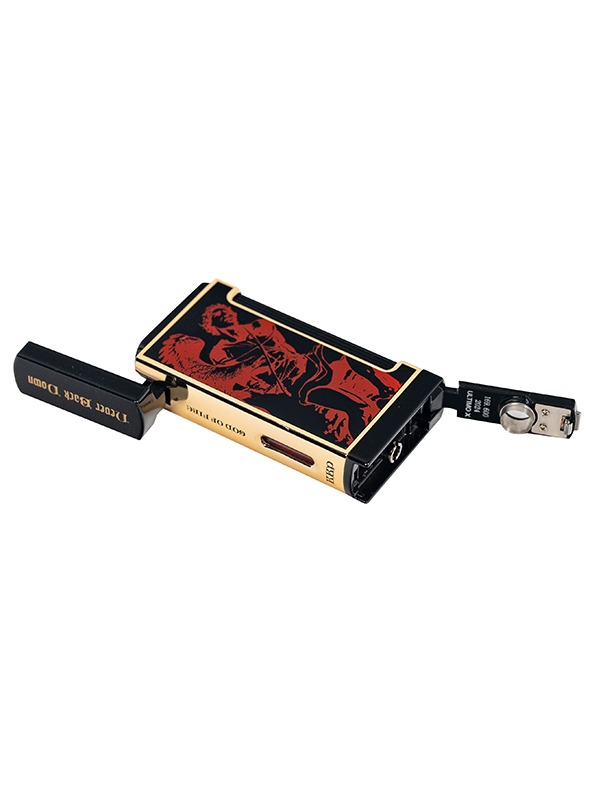 God of Fire “Never Back Down” Ultimo X in Red on Black Lighter