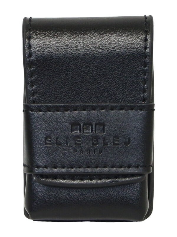 J-14 Black Leather Lighter Case