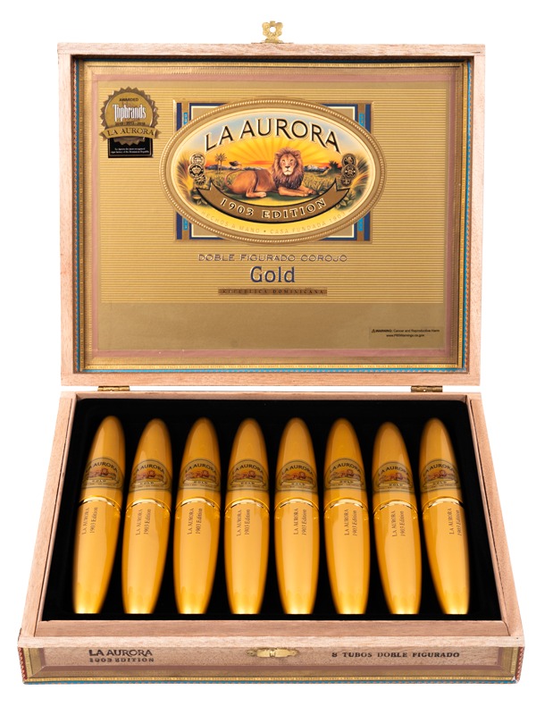 La Aurora Preferido Double Figurado Gold Tubo