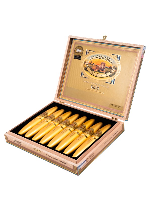 La Aurora Preferido Double Figurado Gold Tubo