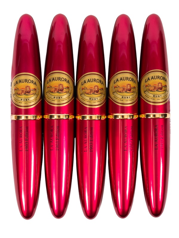 La Aurora Preferido Double Figurado Ruby Tubo