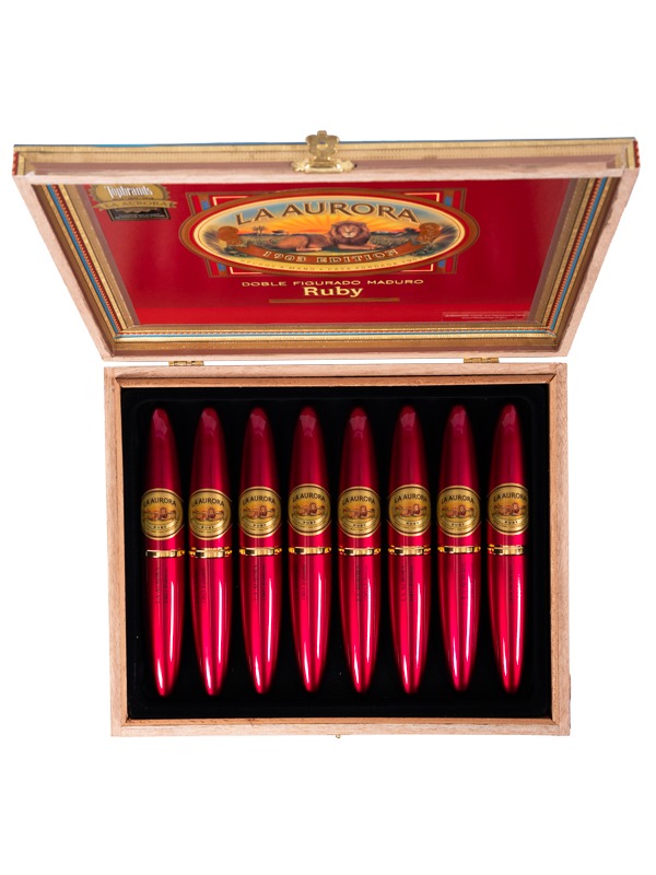 La Aurora Preferido Double Figurado Ruby Tubo
