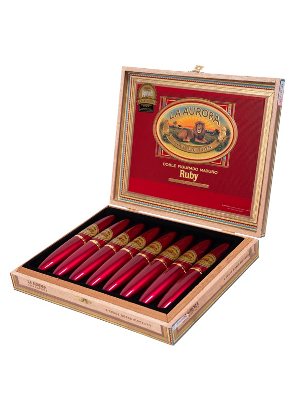 La Aurora Preferido Double Figurado Ruby Tubo