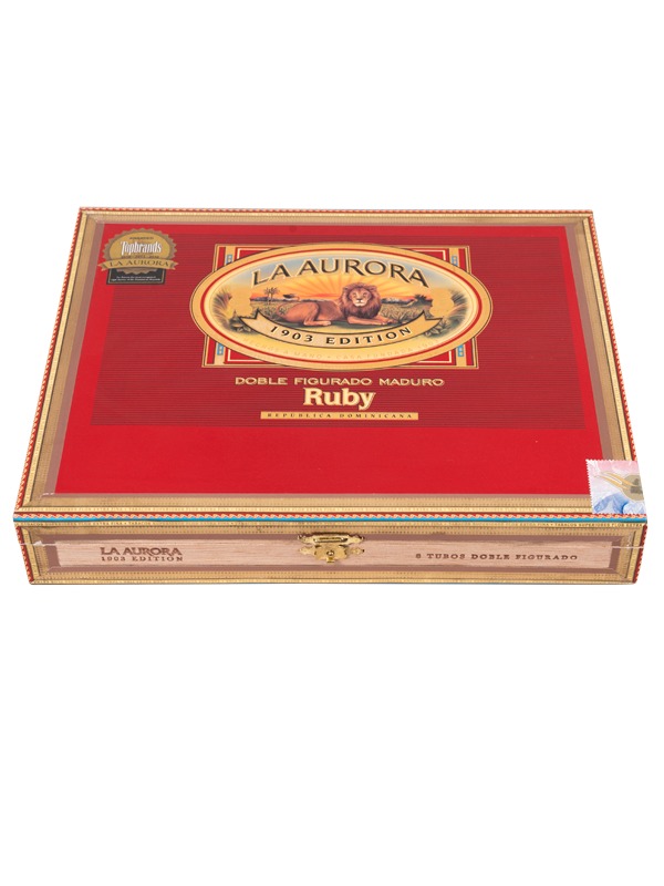 La Aurora Preferido Double Figurado Ruby Tubo