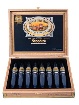 La Aurora Preferido Double Figurado Sapphire Tubo