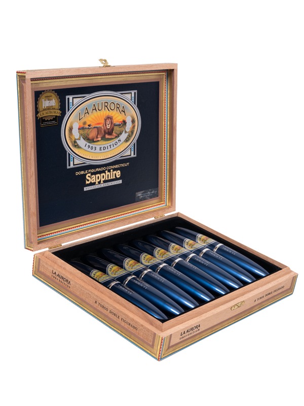 La Aurora Preferido Double Figurado Sapphire Tubo