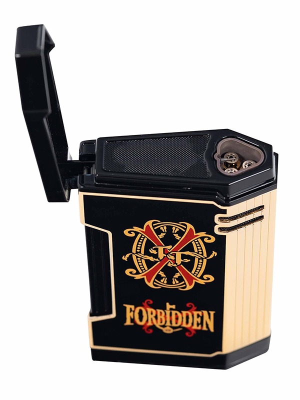OpusX Rare Black in Black Lacquer and Gold Lighter