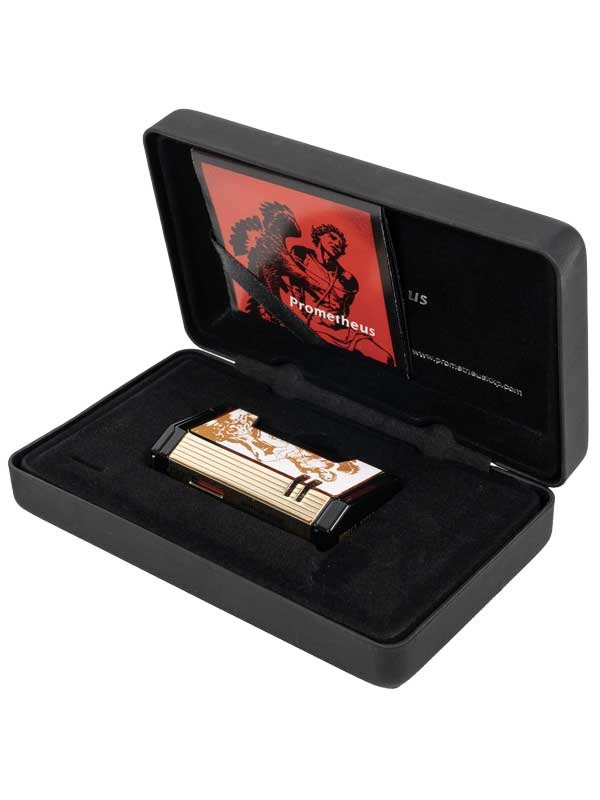 Prometheus God of Fire “Never Back Down” Magma X Lighter White with Gold (XR4)