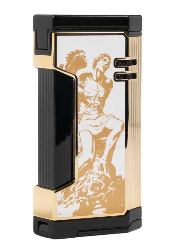 Prometheus God of Fire “Never Back Down” Magma X Lighter White with Gold (XR4)
