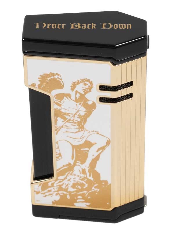 Prometheus God of Fire “Never Back Down” Magma X Lighter White with Gold (XR4)
