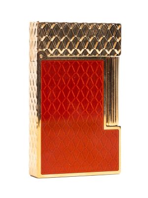 S.T. Dupont Line 2 Lighter Burgundy and Gold Dragon Scales - C16626
