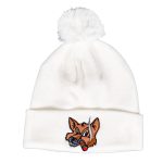 White Fox Pom Beanie