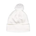 White Fox Pom Beanie