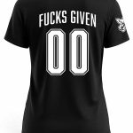 “Zero Fucks Given” Ladies V-Neck T-Shirt (Black) X Large