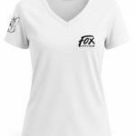 “Zero Fucks Given” Ladies V-Neck T-Shirt (White) Large