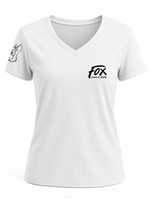 "Zero Fucks Given" Ladies V-Neck T-Shirt (White) Small