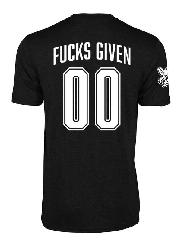 “Zero Fucks Given” Men’s T-Shirt (Black) Large