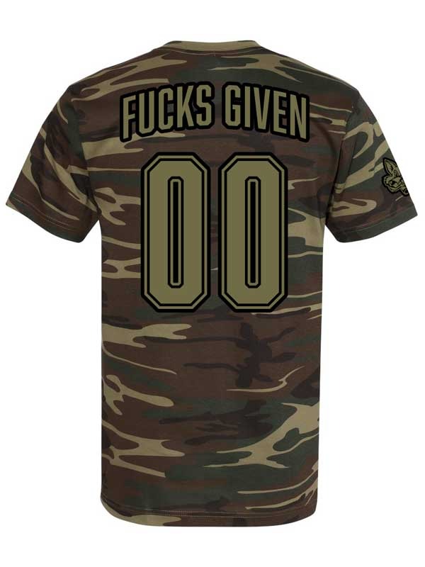 “Zero Fucks Given” Unisex T-shirt (Camo) 2X Large