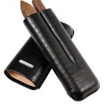 Prometheus 2-Cigar Large Ring Gauge Tejus Leather Case – Black