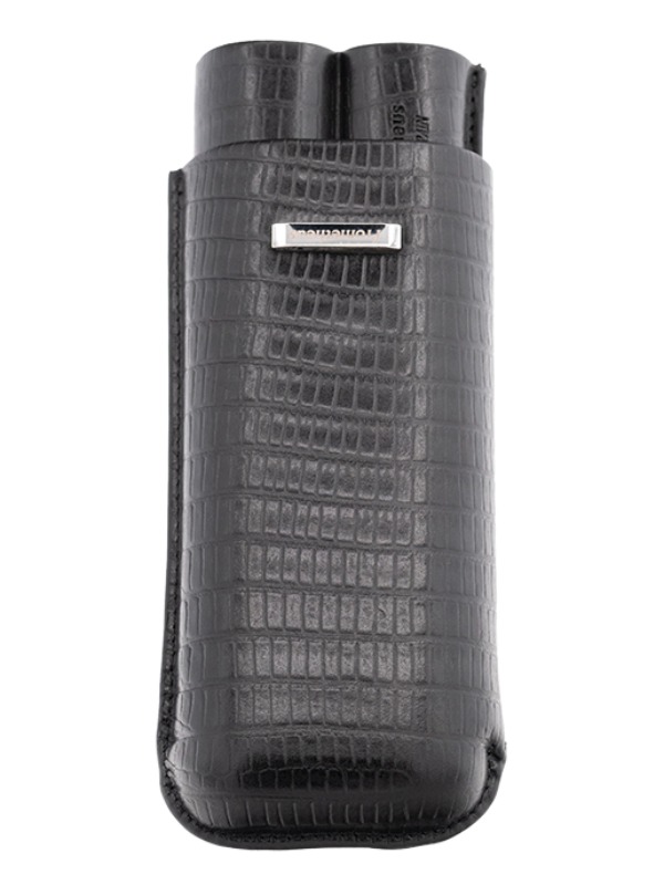 Prometheus 2-Cigar Large Ring Gauge Tejus Leather Case – Black