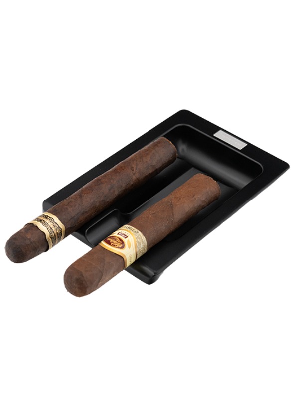 Prometheus 3-Cigar Black Matte Ashtray