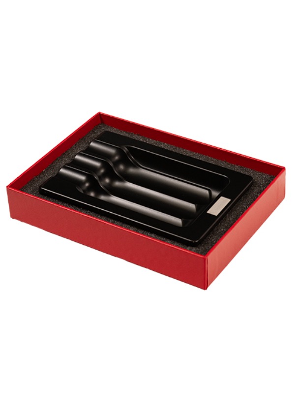 Prometheus 3-Cigar Black Matte Ashtray