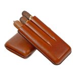 Prometheus 3-Cigar Large Ring Gauge Leather Case – Brown