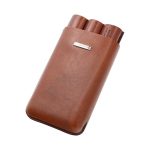 Prometheus 3-Cigar Large Ring Gauge Leather Case – Brown