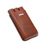 Prometheus 3-Cigar Large Ring Gauge Leather Case – Brown