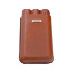 Prometheus 3-Cigar Large Ring Gauge Leather Case – Brown