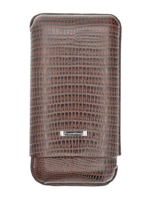 Prometheus 3-Cigar Large Ring Gauge Tejus Leather Case - Brown