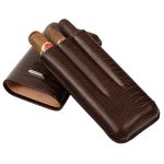 Prometheus 3-Cigar Large Ring Gauge Tejus Leather Case – Brown