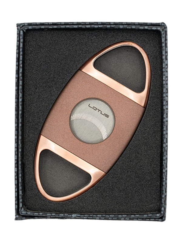 Lotus Jaws Serrated Cigar Cutter – Copper & Brown Crackle (CUT610)