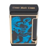 God of Fire “Never Back Down” Ultimo X in Blue on Black Lighter