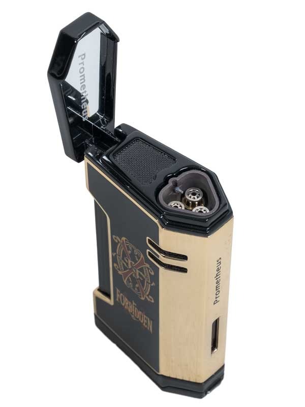 Prometheus OpusX Rare Black Magma XFE Lighter in Black and Gold