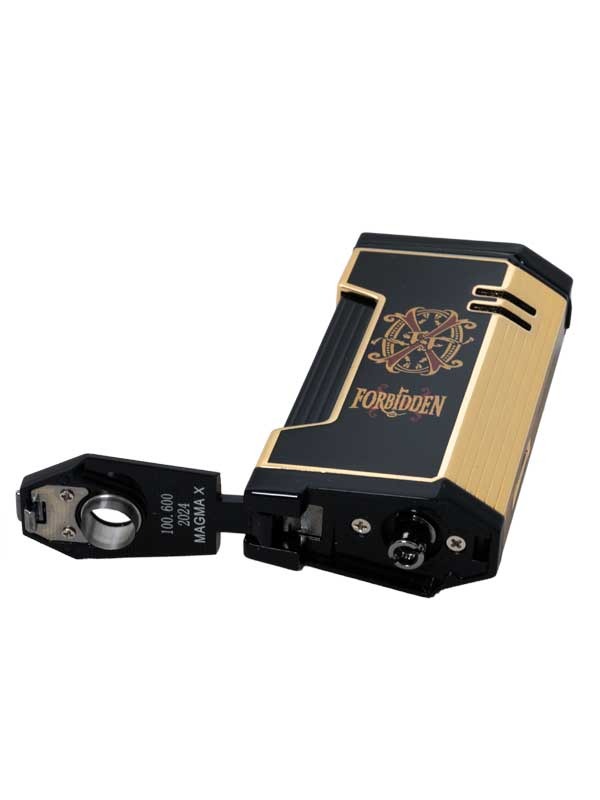 Prometheus OpusX Rare Black Magma XFE Lighter in Black and Gold