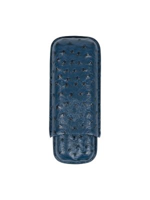 AVO Ostrich Leather Cigar Case - Blue