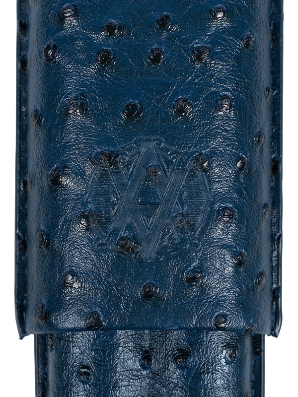 AVO Ostrich Leather Cigar Case – Blue