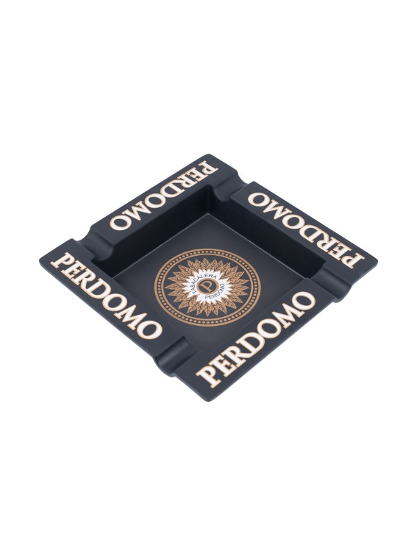 Perdomo Square 4 Cigar Ashtray Black