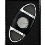 Lotus Jaws Serrated Cigar Cutter – Glossy Black & Chrome Satin (CUT607)