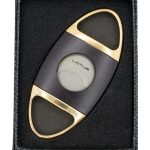Lotus Jaws Serrated Cigar Cutter – Metallic Brown & Polished Gold (CUT604)